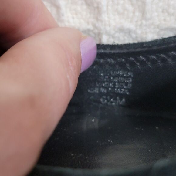 TORY BURCH Sally Black Suede US 6.5M Slip-On Wedge-Heel Logo‎ Pumps Shoes - Picture 14 of 14